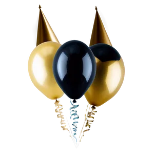 Sophisticated Black Gold Balloons Png 87 PNG image