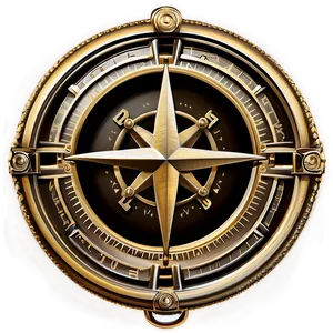 Sophisticated Bronze Compass Png 06252024 PNG image