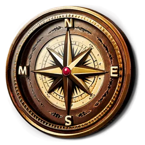 Sophisticated Bronze Compass Png Him37 PNG image