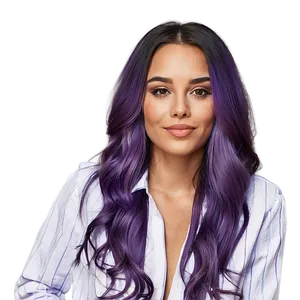 Sophisticated Purple Hair Lady PNG 60 PNG