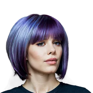 Sophisticated Purple Hair Lady PNG Vmt PNG