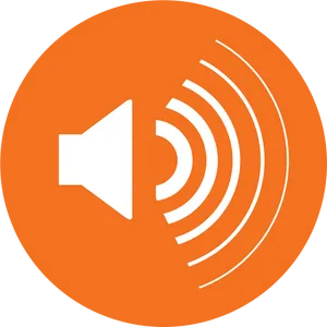 Sound Icon Orange Background PNG image
