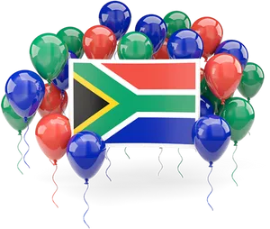 South African Flag Celebration Balloons PNG image