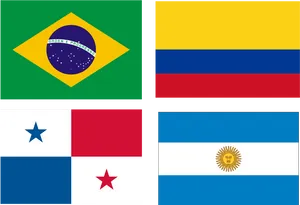 South American Flags Collage PNG image