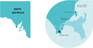 South Australia Whalers Way Map PNG image