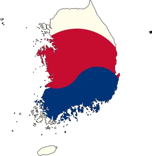 South Korea Flag Map PNG image