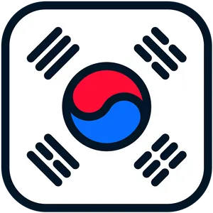 South Korean Flag Graphic PNG image