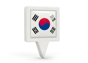 South Korean Flag Location Pin PNG image