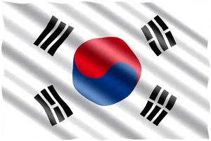 South Korean Flag Waving PNG image