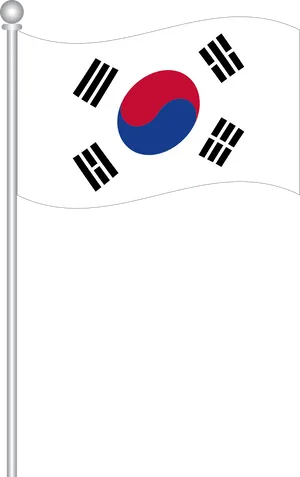 South Korean Flag Waving PNG image