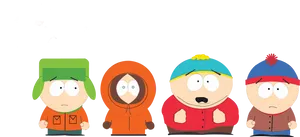 South Park Characters Standing PNG image