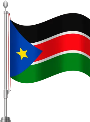 South Sudan Flagon Pole PNG image