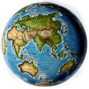 Southern Hemisphere Globe Png Gri PNG image