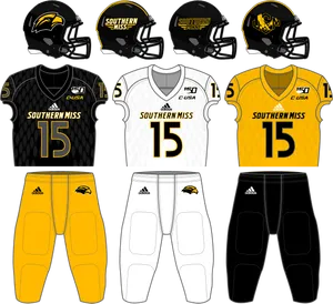 Southern Miss Football Uniform Concepts PNG image