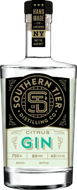 Southern Tier Citrus Gin Bottle PNG image