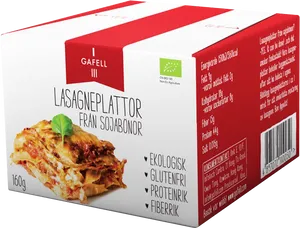 Soybean Lasagna Product Packaging PNG image