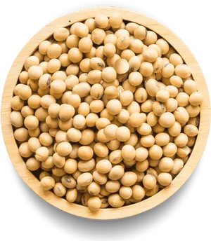 Soybeansin Wooden Bowl PNG image