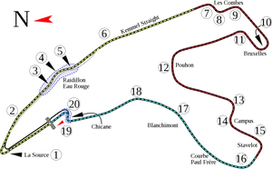Spa Francorchamps Circuit Map PNG image