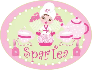 Spa Tea_ Cartoon_ Logo PNG image