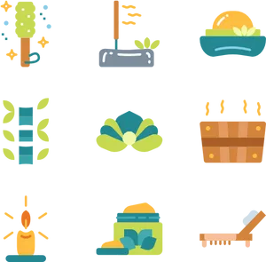 Spa Wellness Icons Set