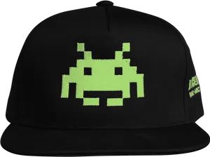 Space Invaders Black Cap PNG image