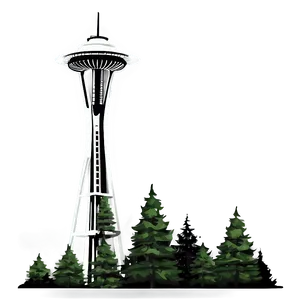 Space Needle Drawing Png 06122024 PNG image