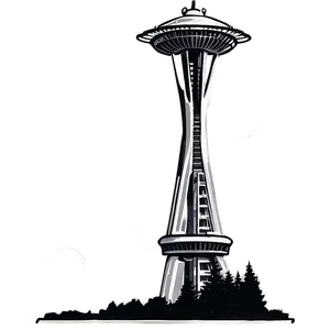 Space Needle Sketch Png 06122024 PNG image