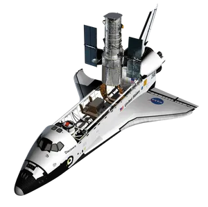 Space Shuttle Discoverywith Hubble Telescope PNG image