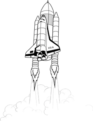 Space Shuttle Launch Illustration PNG image