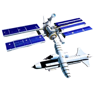 Space Station With Shuttle Png 06132024 PNG image