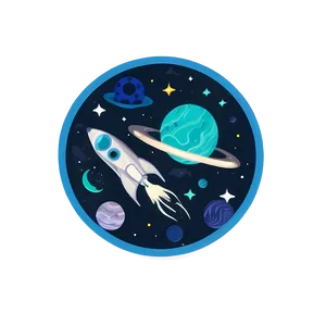 Space Theme Circle Sticker PNG Ahi57 PNG