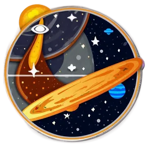 Space Theme Circle Sticker PNG Dvq