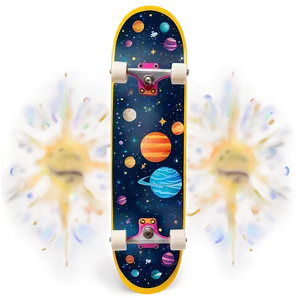Space Theme Skateboard Deck Layout PNG 06282024 PNG