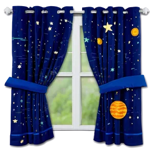 Space Themed Kids Curtain Png 24 PNG image