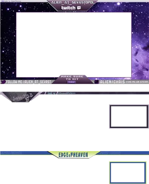 Space Themed Twitch Overlay PNG image