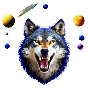 Space Themed Wolf Face Png Sra2 PNG image