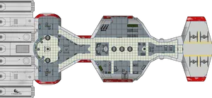 Spaceship Blueprint Design PNG image