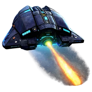 Spaceship In Cosmic Storm Png 05212024 PNG image