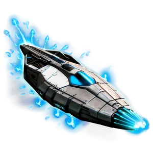 Spaceship With Force Field PNG Xxm97