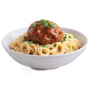 Spaghettiand Meatball Dish PNG