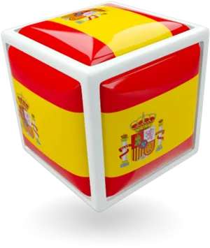 Spain Flag Cube3 D Render PNG image