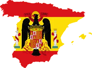 Spain Mapwith Coatof Arms PNG image