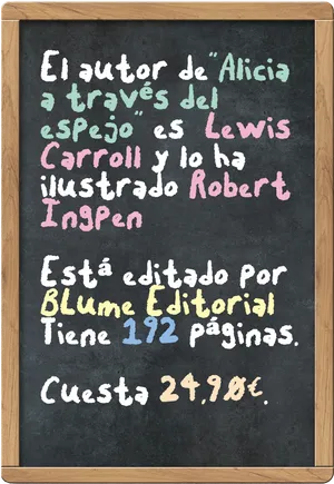 Spanish Blackboard Book Details PNG