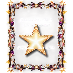 Sparkle Star Frame PNG 28