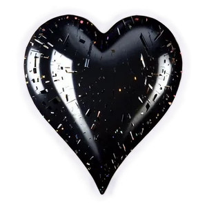 Sparkling Black Broken Heart Png 06252024 PNG image