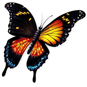 Sparkling Black Butterfly Png 06252024 PNG image