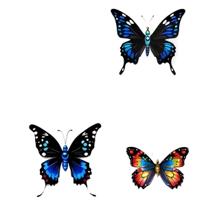 Sparkling Black Butterfly PNG 16
