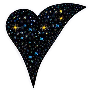 Sparkling Black Heart PNG 95