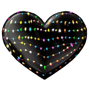 Sparkling Black Heart PNG Fkn
