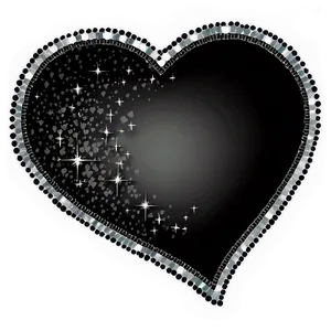 Sparkling Black Heart PNG Ywv
